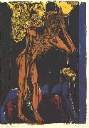 Ernst Ludwig Kirchner Schlemihls in the loneliness of the room painting